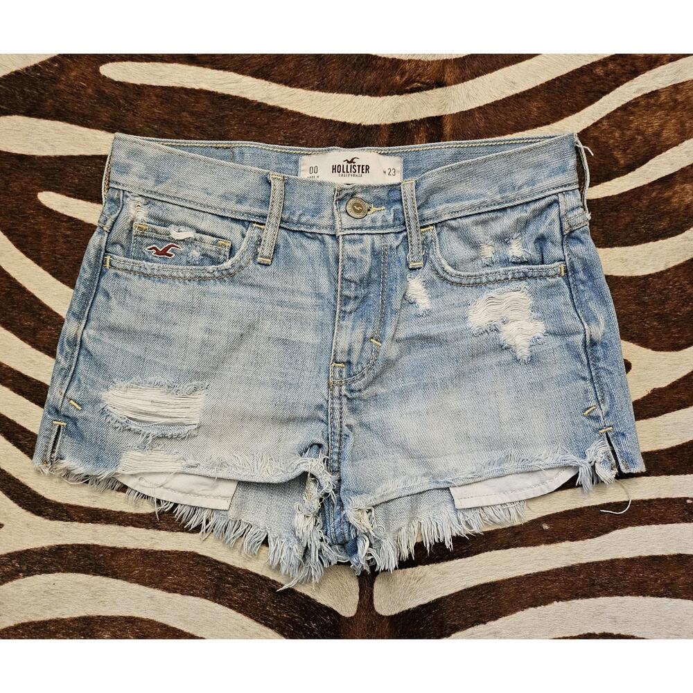 Hollister Distressed Low-Rise Shorts Y2K Festival Indie Sleaze Size 00